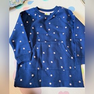 Boden Navy and Pink Polka Dot Kids Hoodie